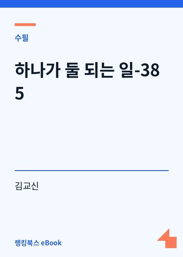 하나가 둘 되는 일-385 표지